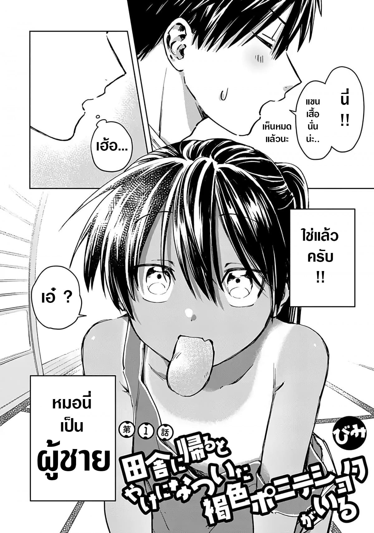 Inaka ni Kaeru to Yakeni Natsuita Kasshoku Ponytail Shota ga Iru 1-1