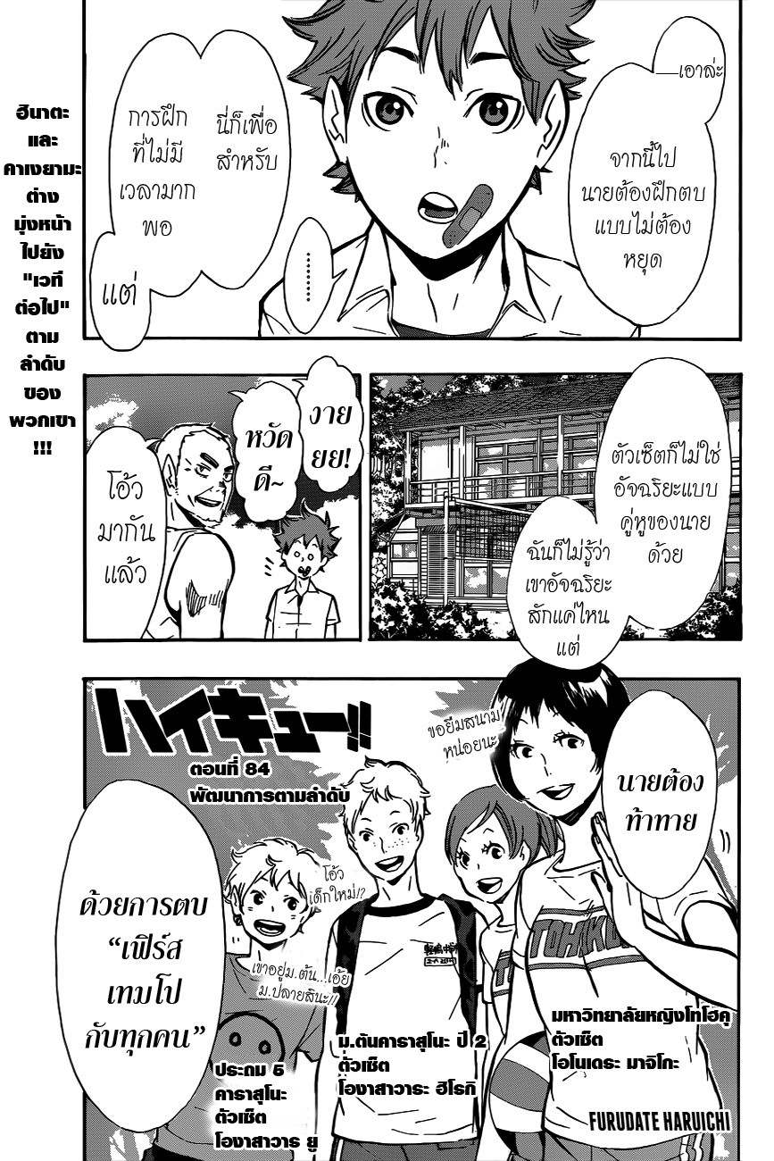 Haikyuu!! 84-พัฒนาการตามลำดับ
